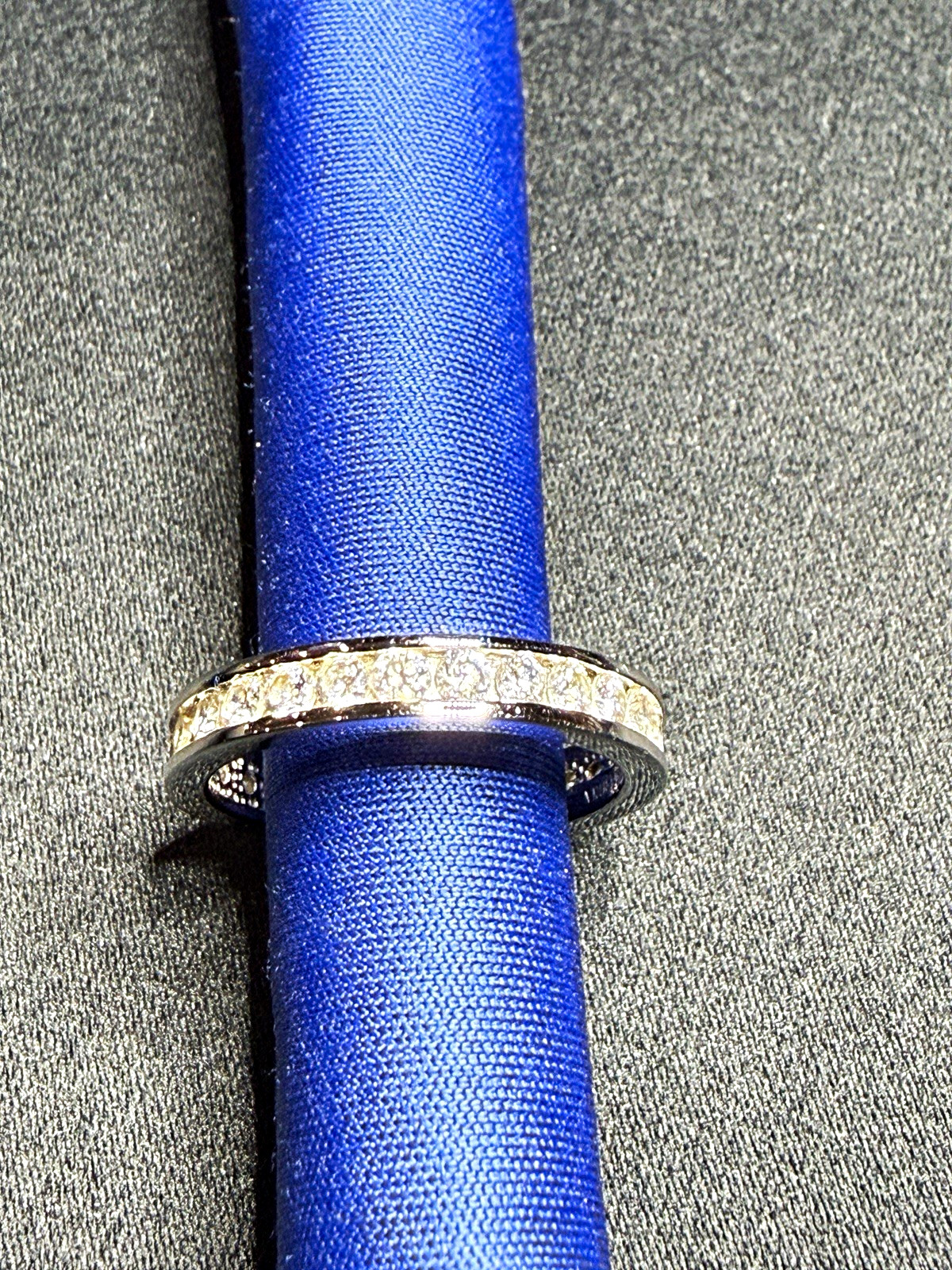 Sterling Silver Channel-Set Round White Diamonique Eternity Band Ring Size 7 3mm