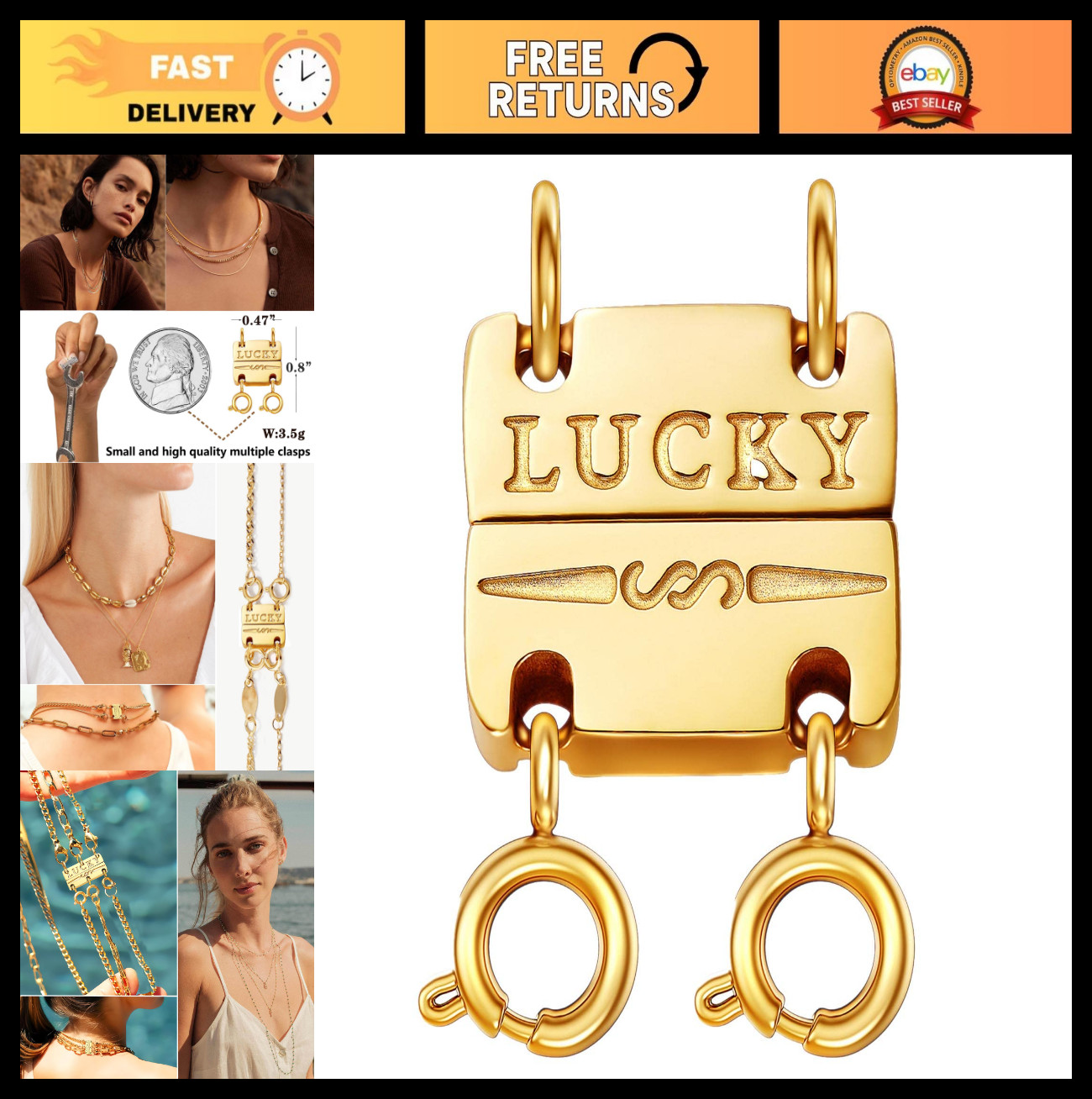 18K Gold & Silver Layering Necklace Clasps – Strong Multiple Clasps for Jewelry