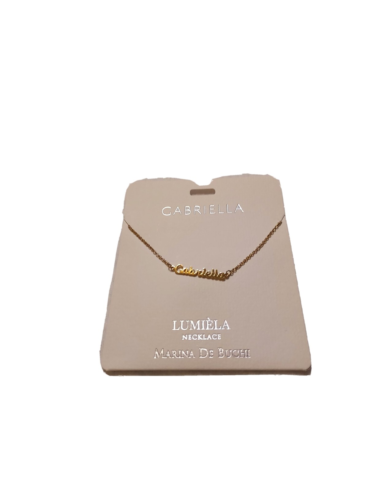 New Lumiela “Gabriella” Personalize Necklace Nickel Free GoldColor Inspirational