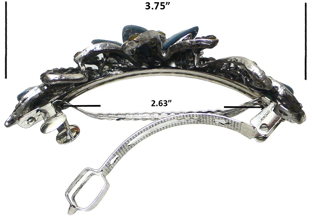 Set of 6 6 Count jcgy Combo 4 Styles Large Crystal Thick Hair Barrettes 0052/7-6