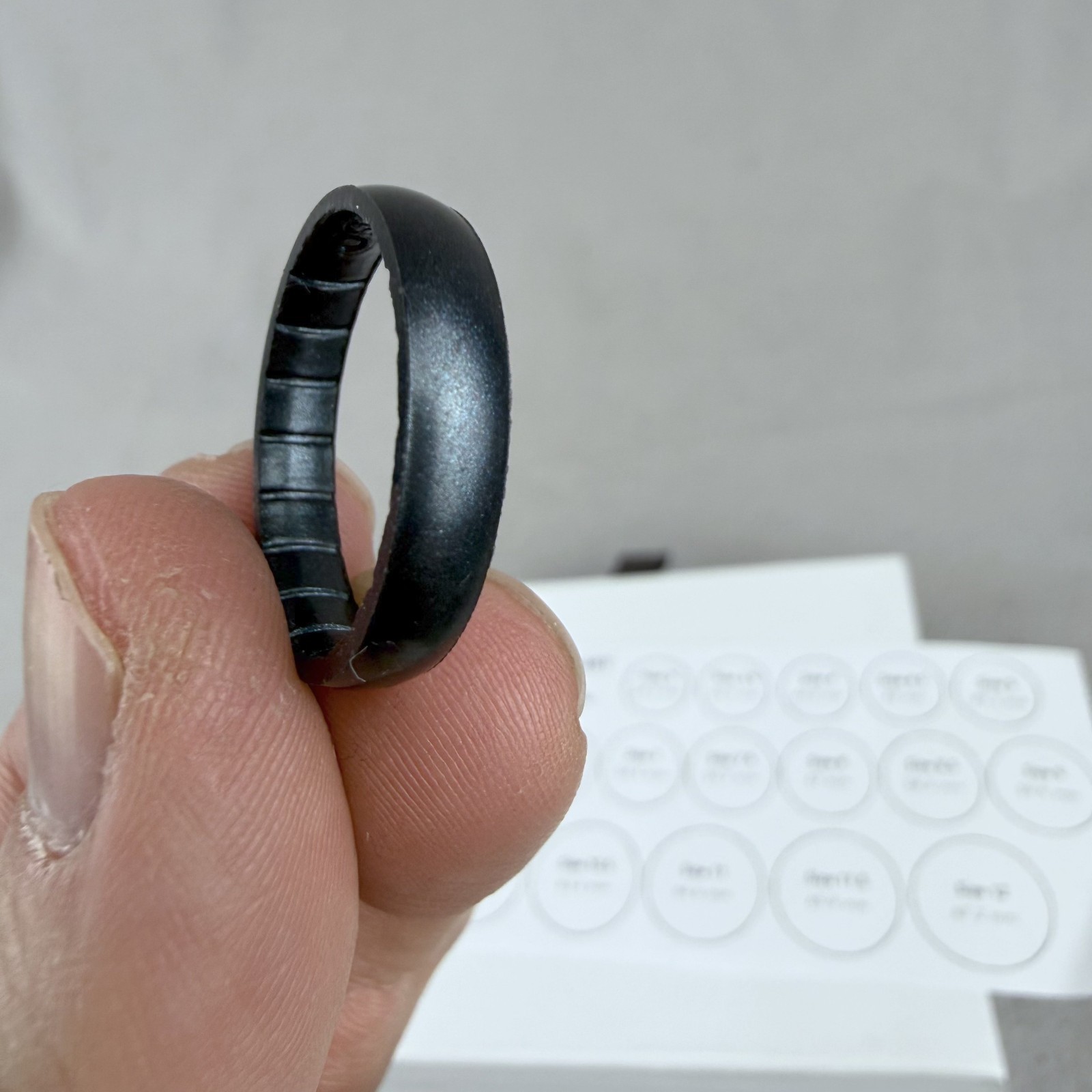 Enso Rings Black Pearl Elements Classic Silicone Ring Adult Size 10 Thin