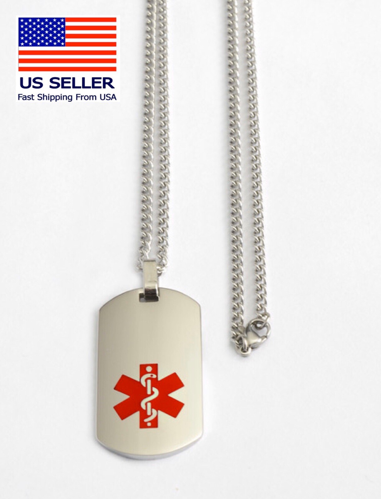 Medical Alert ID Necklace – FREE ID Wallet Card,Pre engraved- Apixaban-Eliquis