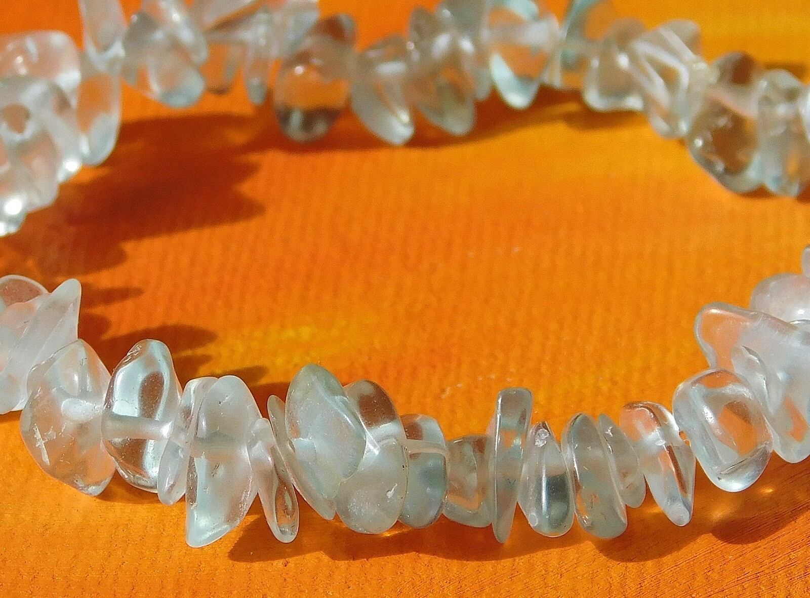 Handmade To Order – Gemstone Chip Beaded Bracelet – Natural Green Quartz.