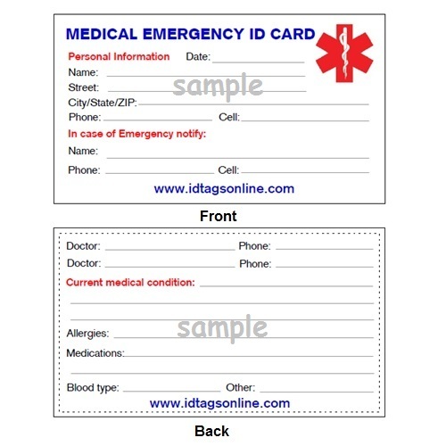 IMPLANTED PORT Medical Id Alert Bracelet. Free medical card.