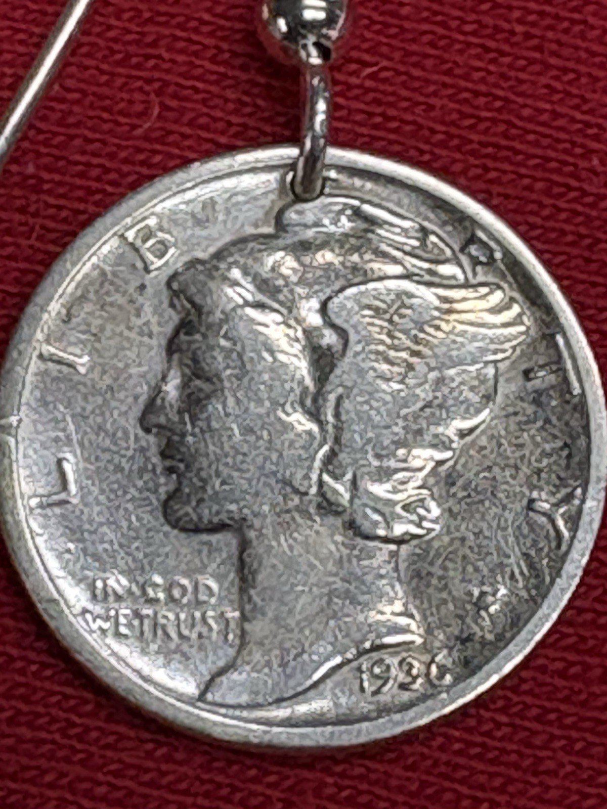 Vintage 1936 MERCURY DIME 90% SILVER Coin Jewelry EARRINGS With .925 Earwires!