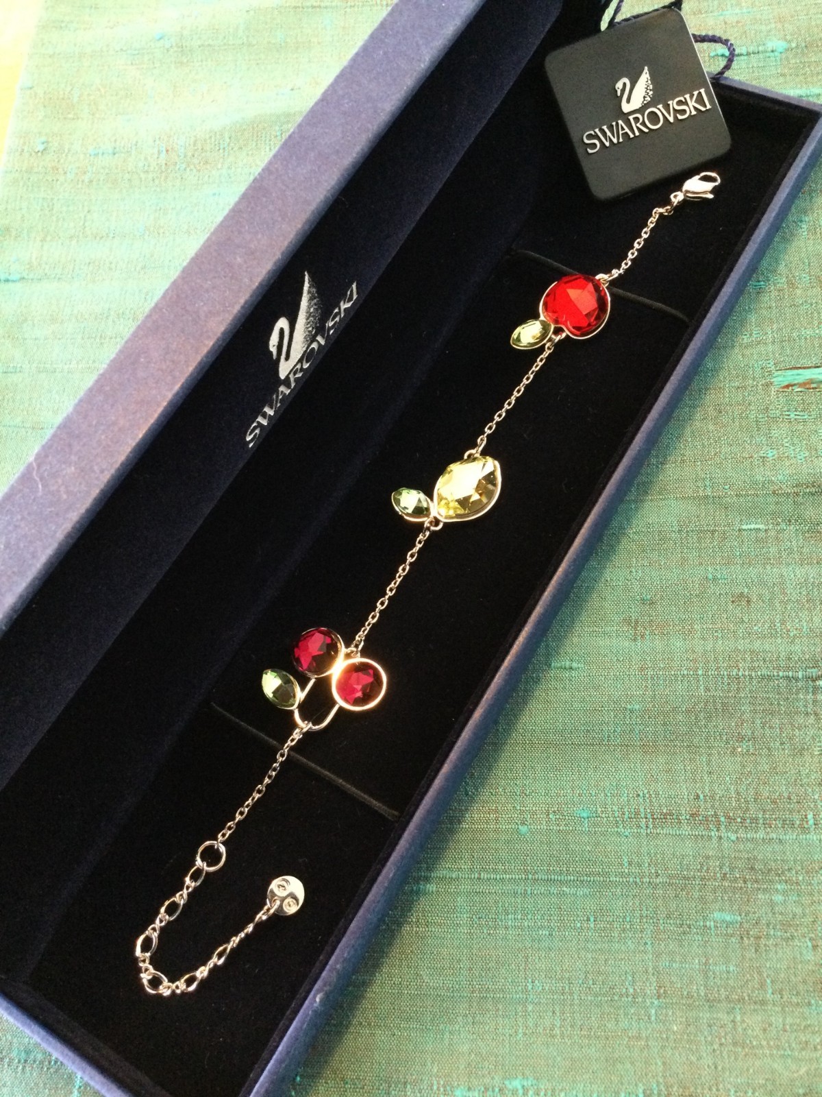 Authentic Signed Swarovski Multicoloured FRUITY Bracelet, Boxed with Tag
