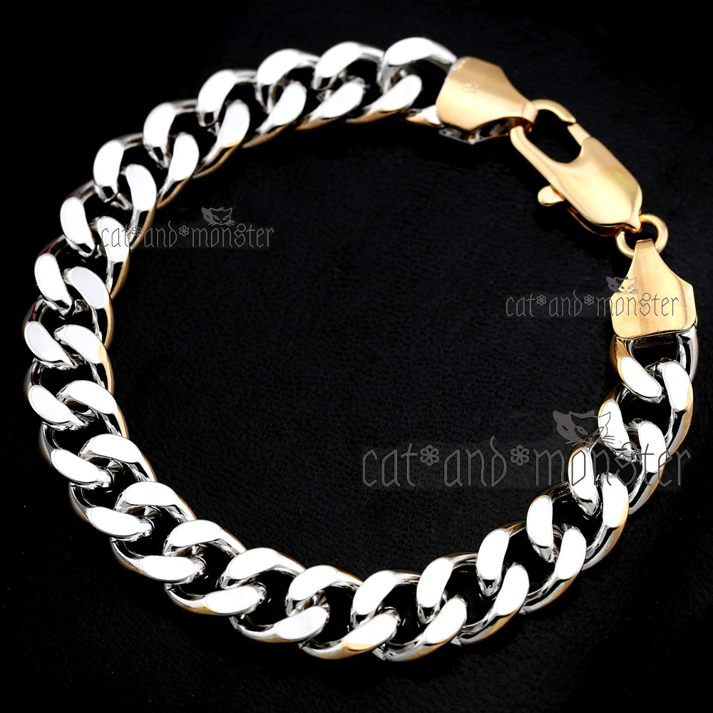18K GOLD GF SILVER SOLID MENS WOMEN CUBAN CURB RINGS LINKS CHAIN BANGLE BRACELET