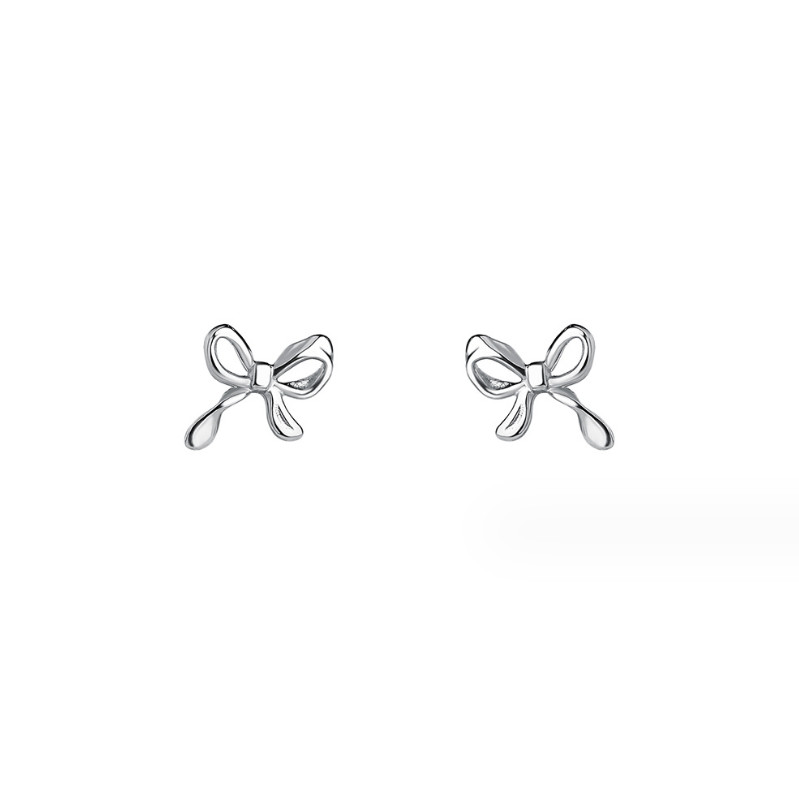 S999 Sterling Silver Butterfly Bow Stud Piercing EARRINGS for Sensitive Ear I46