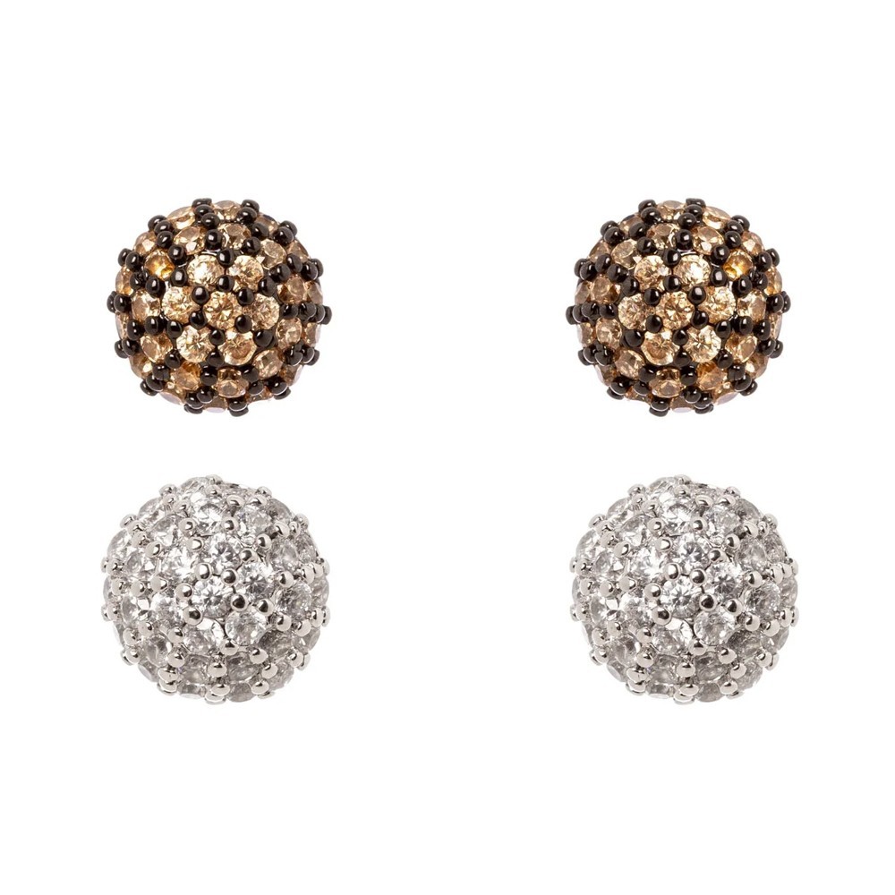 Sodini Earrings Sphere 0.8Cm Zirconia Pavé Judith 842380 Butterfly Closure