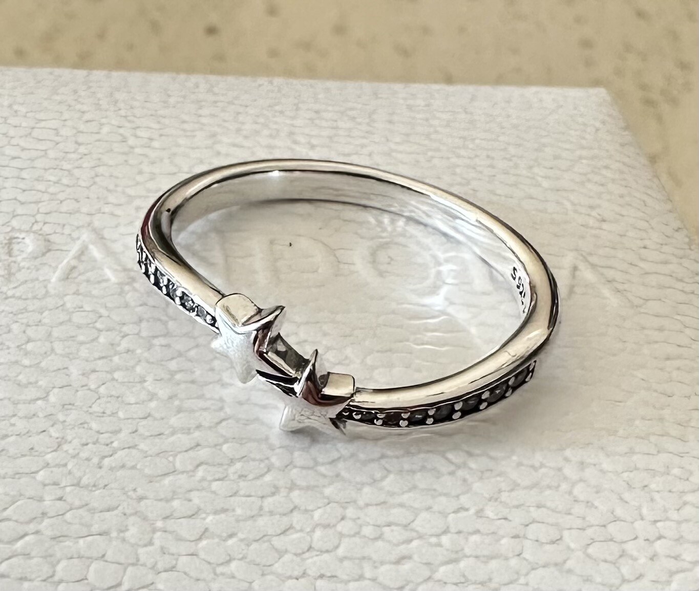 Pandora Shooting Stars Sparkling Ring #192365C01 +HINGED BOX +POLISH CLOTH +Tag
