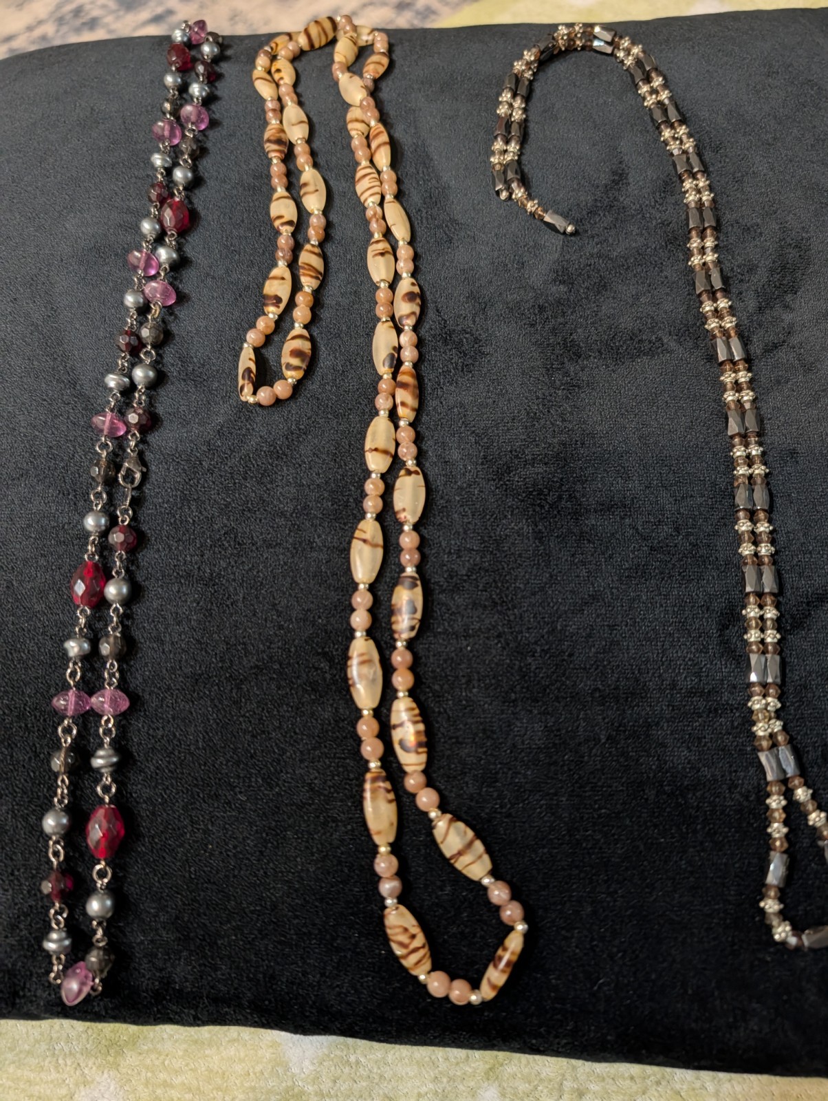 Lot of 3 Beaded Necklaces Multicolor Faceted