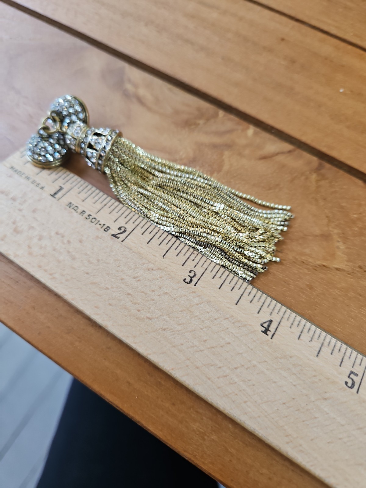 Heidi Daus Snap-Apart GOLD Necklace With Tassel
