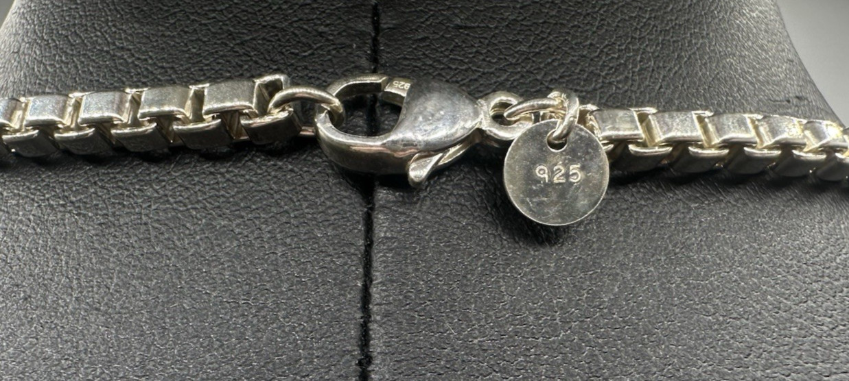 Authentic Tiffany & Co Venetian Box Link Chain 18″ 925 Sterling Silver Preowned