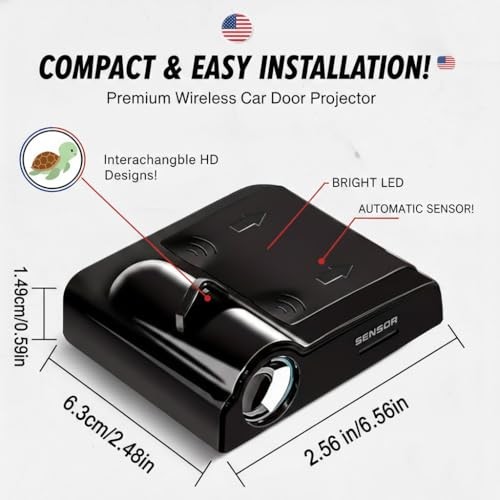 2PCS Car Door Lights Projector,Wireless LED Welcome Puddle Dolphin