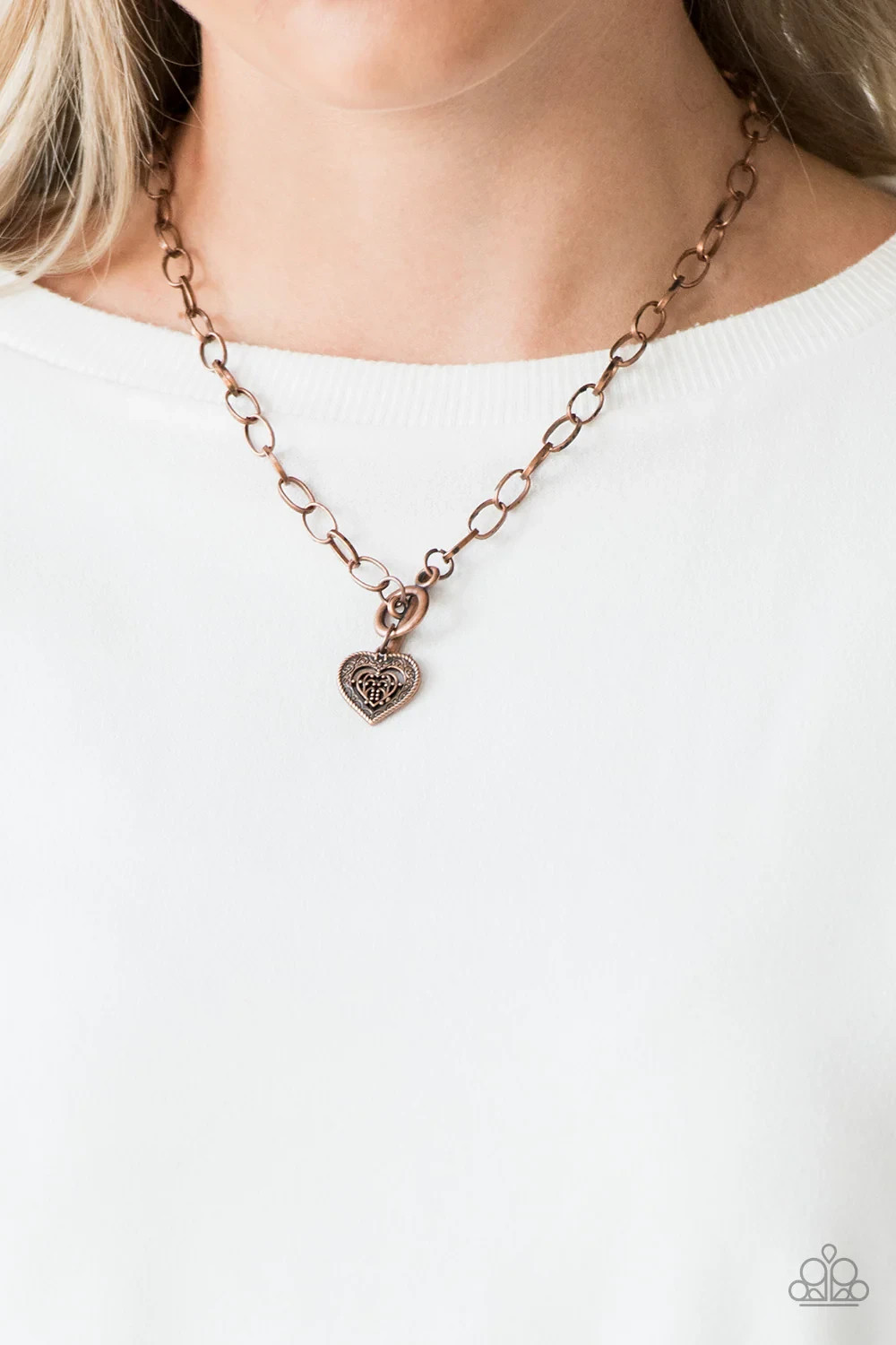 Paparazzi Necklace – Say No Amour – Copper