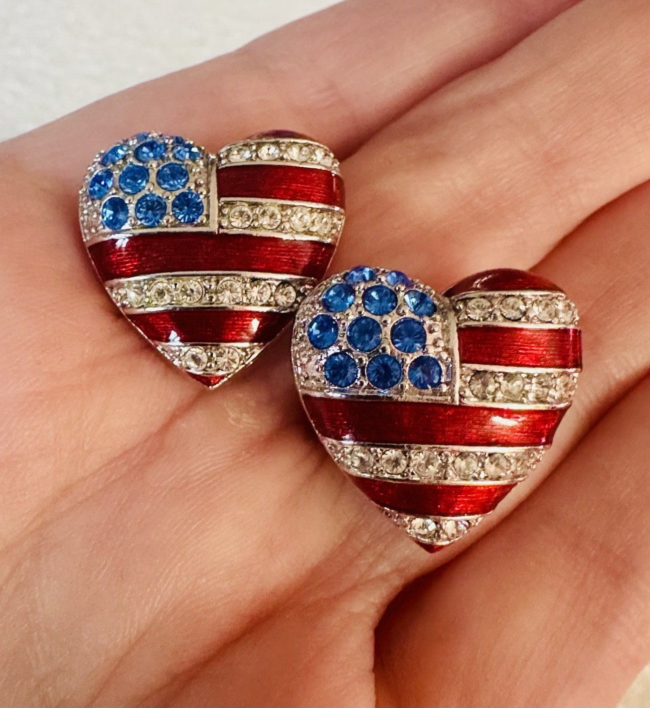 Signed Swan Swarovski LC Christopher Radko Lapel Pin LOT (6 Pins) Patriotic USA