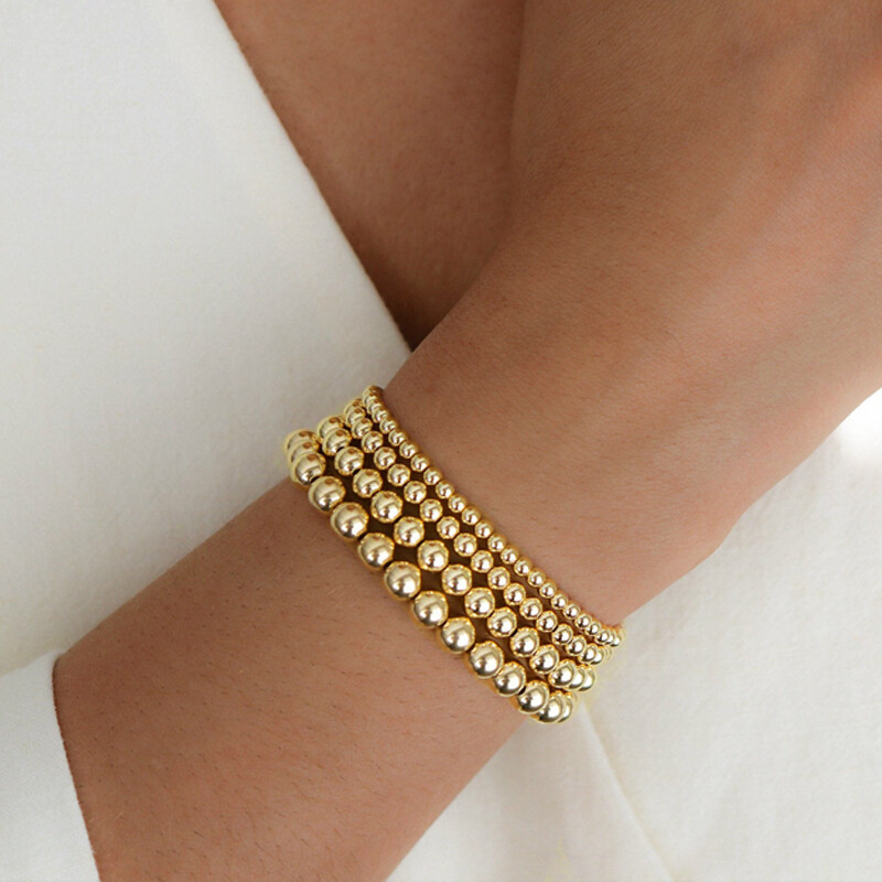 Bohemian Gold Filled Beads Beaded Beaded Stretch Stackable Bracelets Men Women