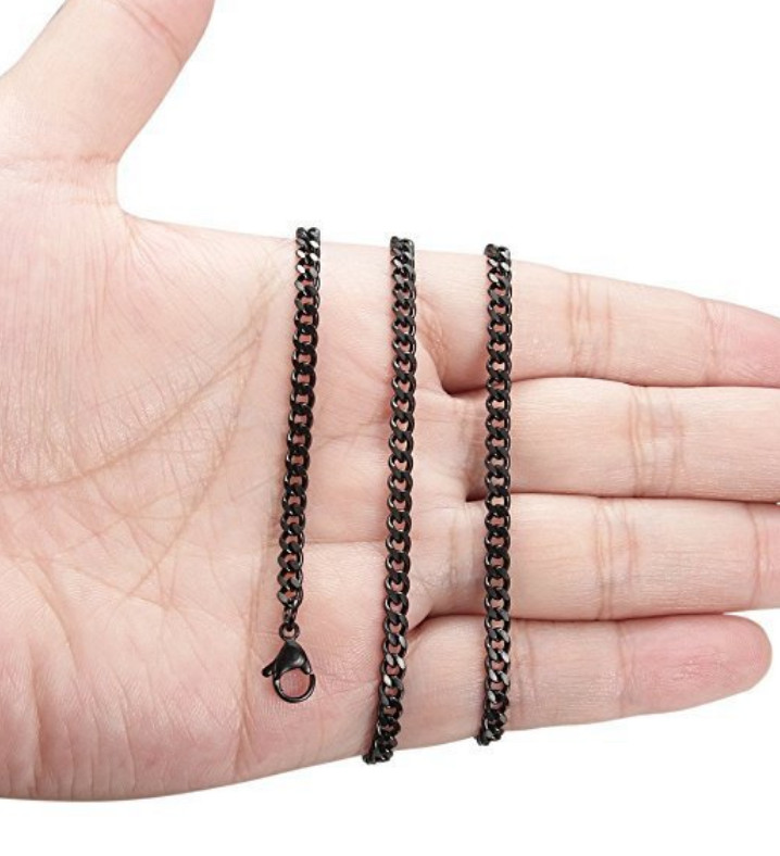 16-36″ Solid Stainless Steel Silver Gold Chain Cuban Curb Women Men Necklace 3mm