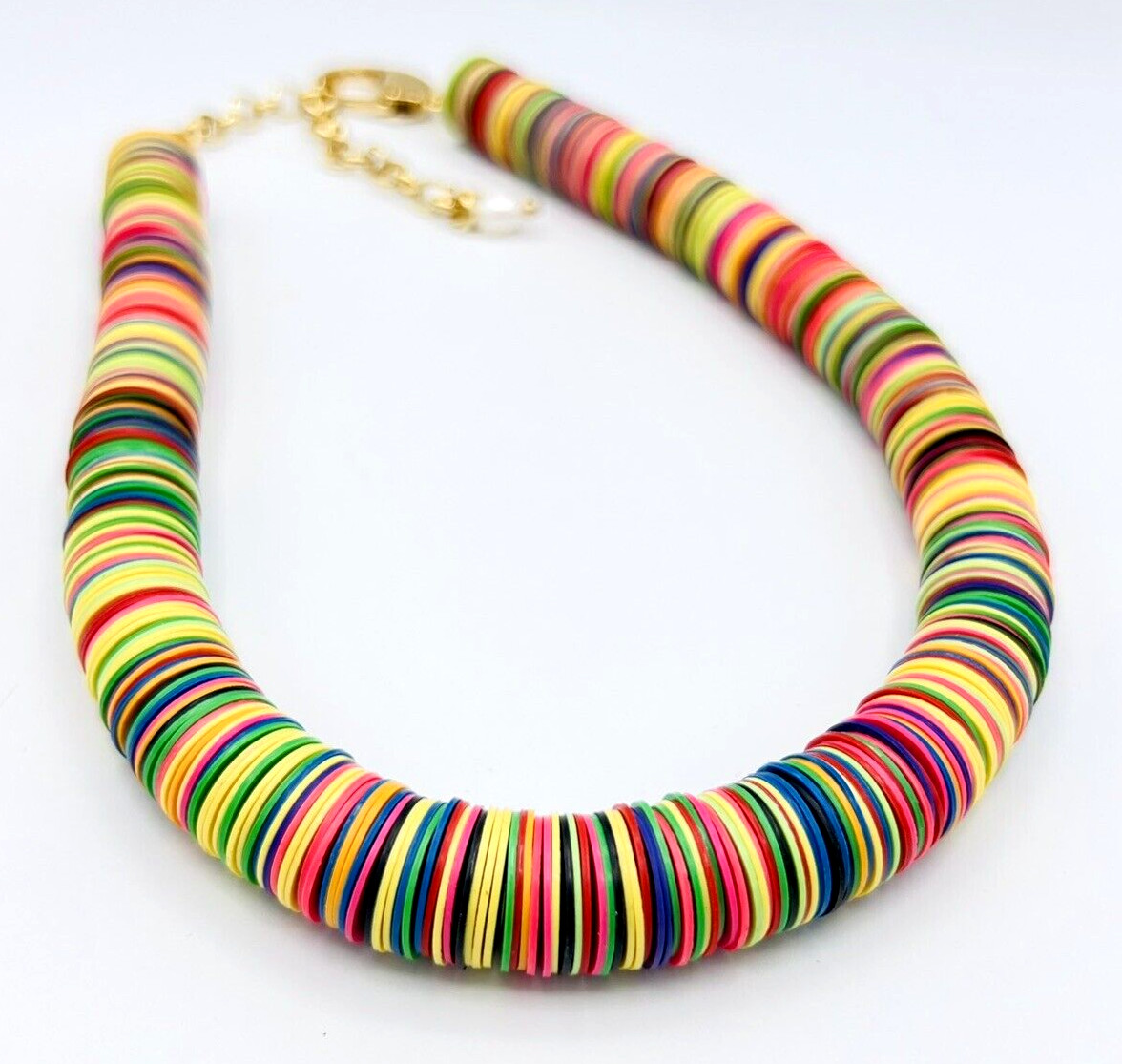 ÉLIOU Women’s Poma Necklace 14K Gold Plated Multicolor Discs