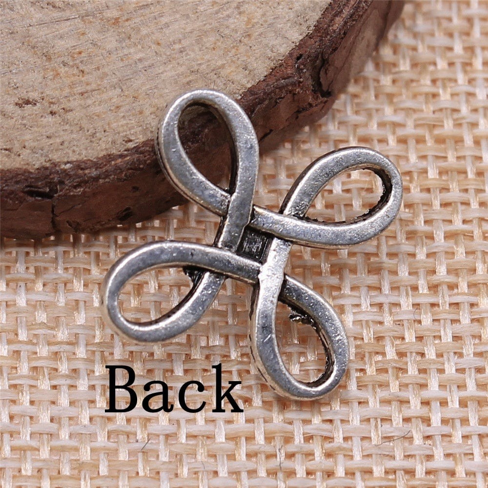 12/30PCS Antique Silver Celtic Knot Charm Connector, 4 Loop 18X23mm XCS18-10704