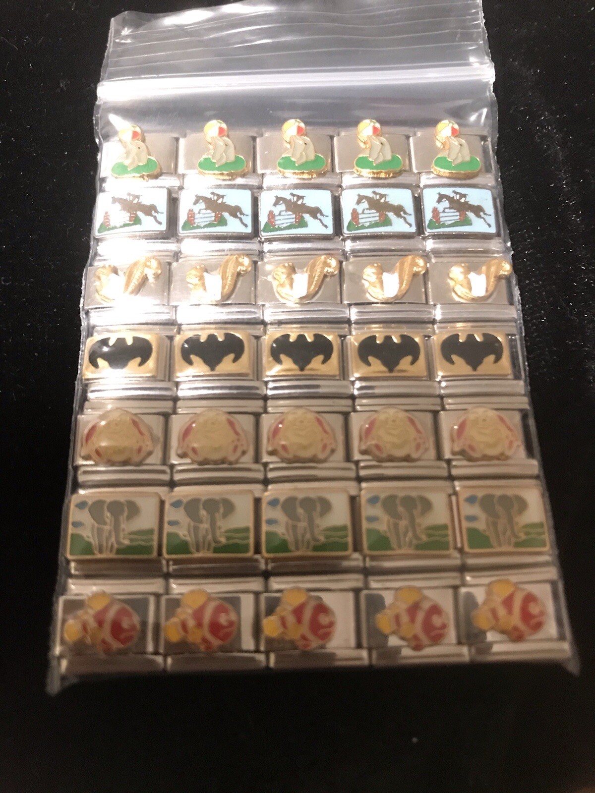 Italian charms mixed wholesale lot 35 pieces enamel Laser links 9mm K0018 Animal