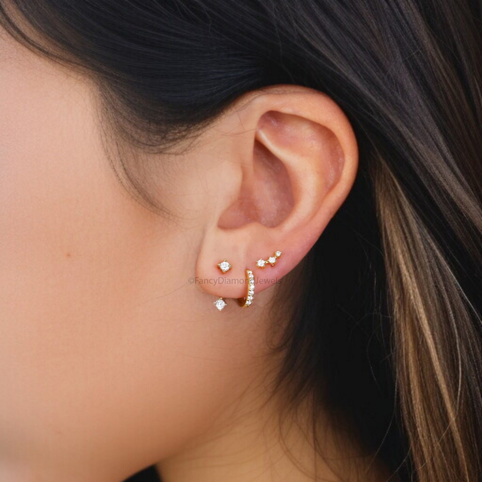 Front Back Earring Set ear jacket dainty ear jacket gold ear jacket earrings