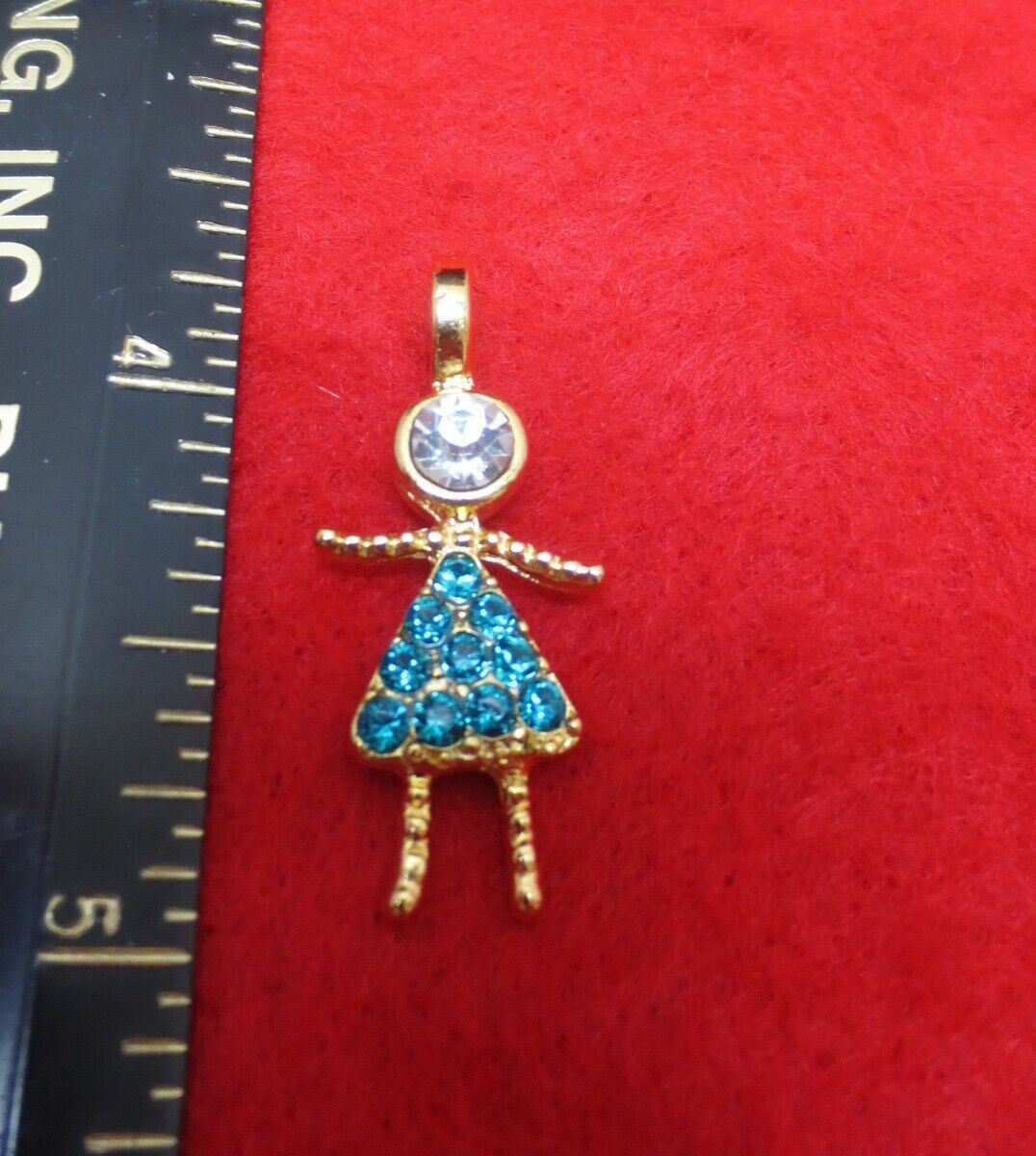 14KT GOLD EP GIRL DECEMBER DEEP BLUE CRYSTAL PAVE BIRTHSTONE KIDS CHARM