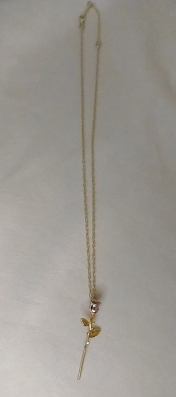 Ambush Gold Color Rose Necklace in 925 Silver