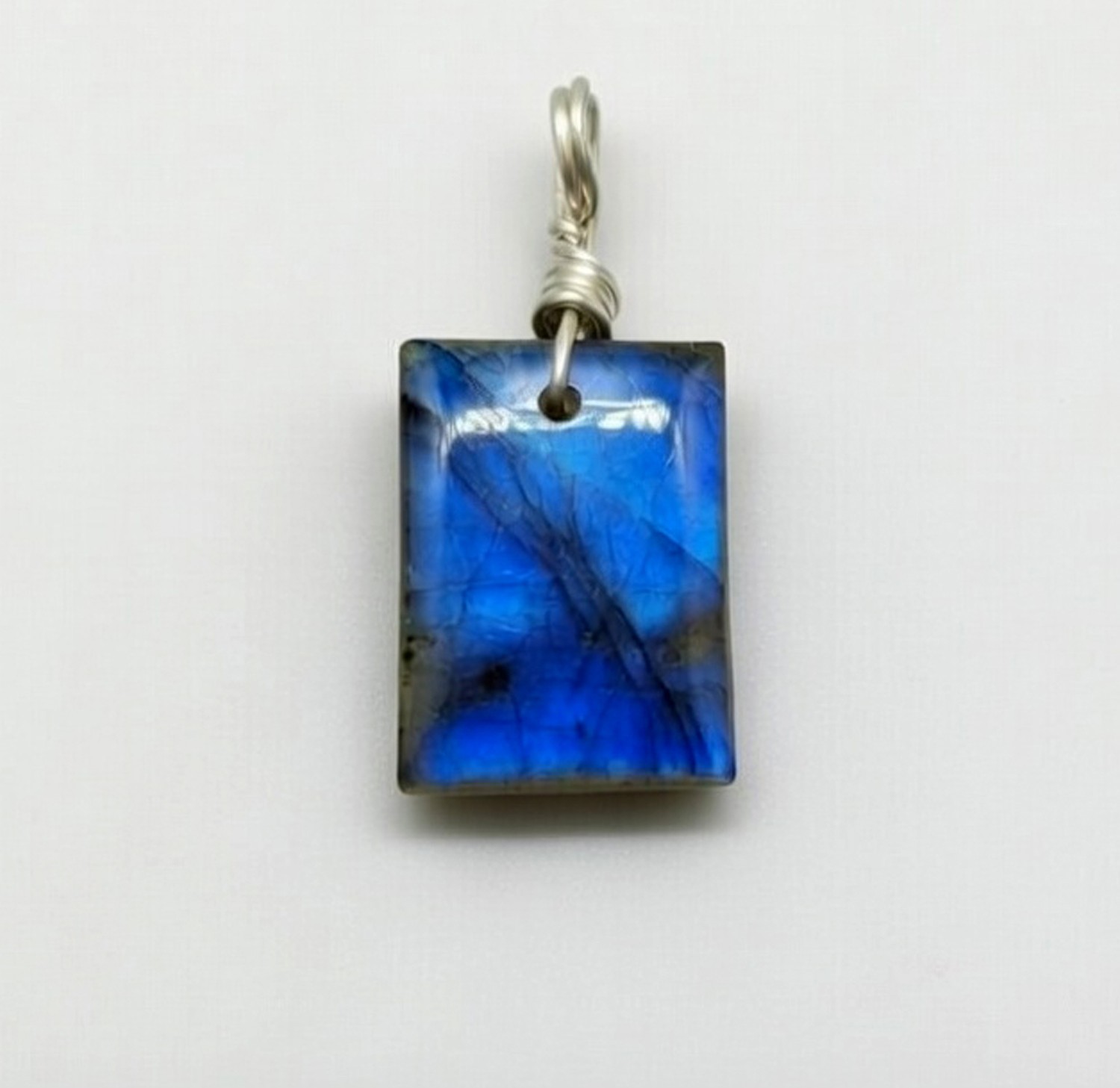 48.60 Ct Blue Fire Labradorite Cabochon Pendant Natural Flashy Gemstone Jewelry