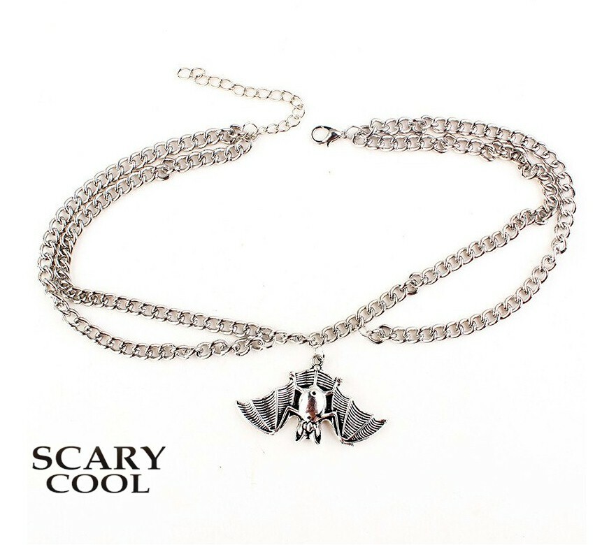 New Bat Gothic Wings Halloween Vampire Punk Biker Chocker Necklace