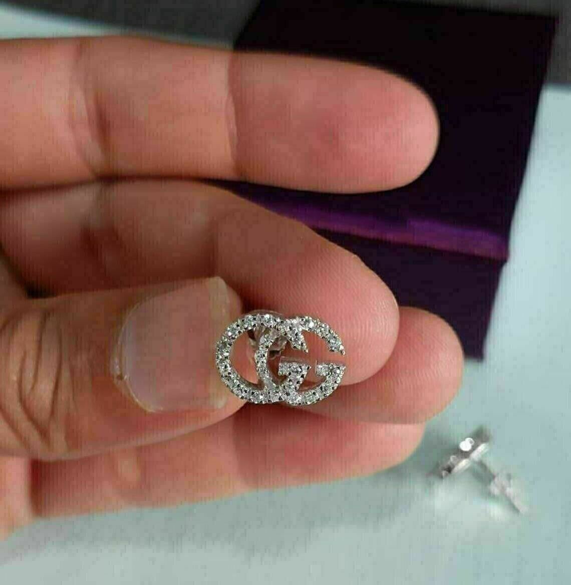 2.26 Ct Round Cut Simulated Diamond Women’s Stud Earrings 14k White Gold Plated