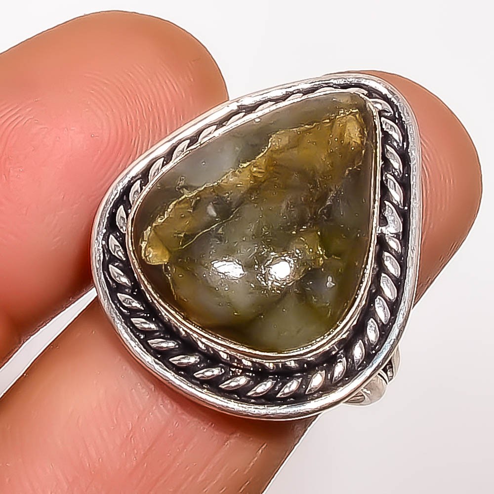Natural Labradorite – Canada Gemstone 925 Silver Plated Ring s.8.5 TR7533-134