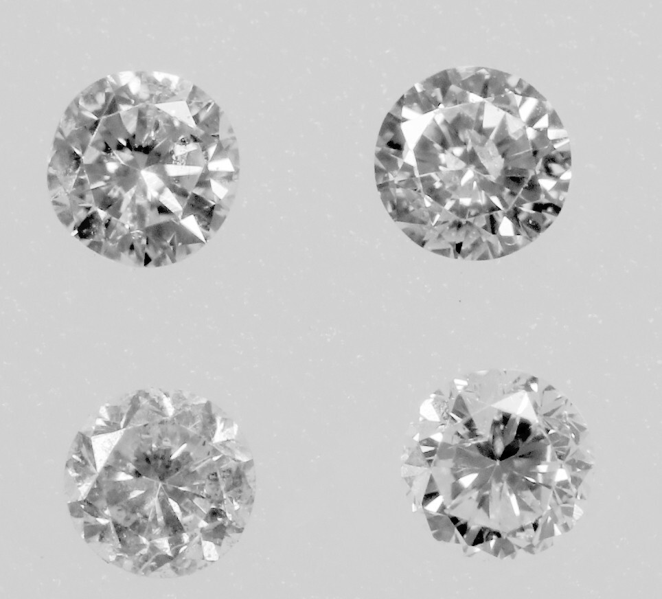 Lot 4 Natural Diamonds 2.0mm 0.15ct I-1 GH color #13