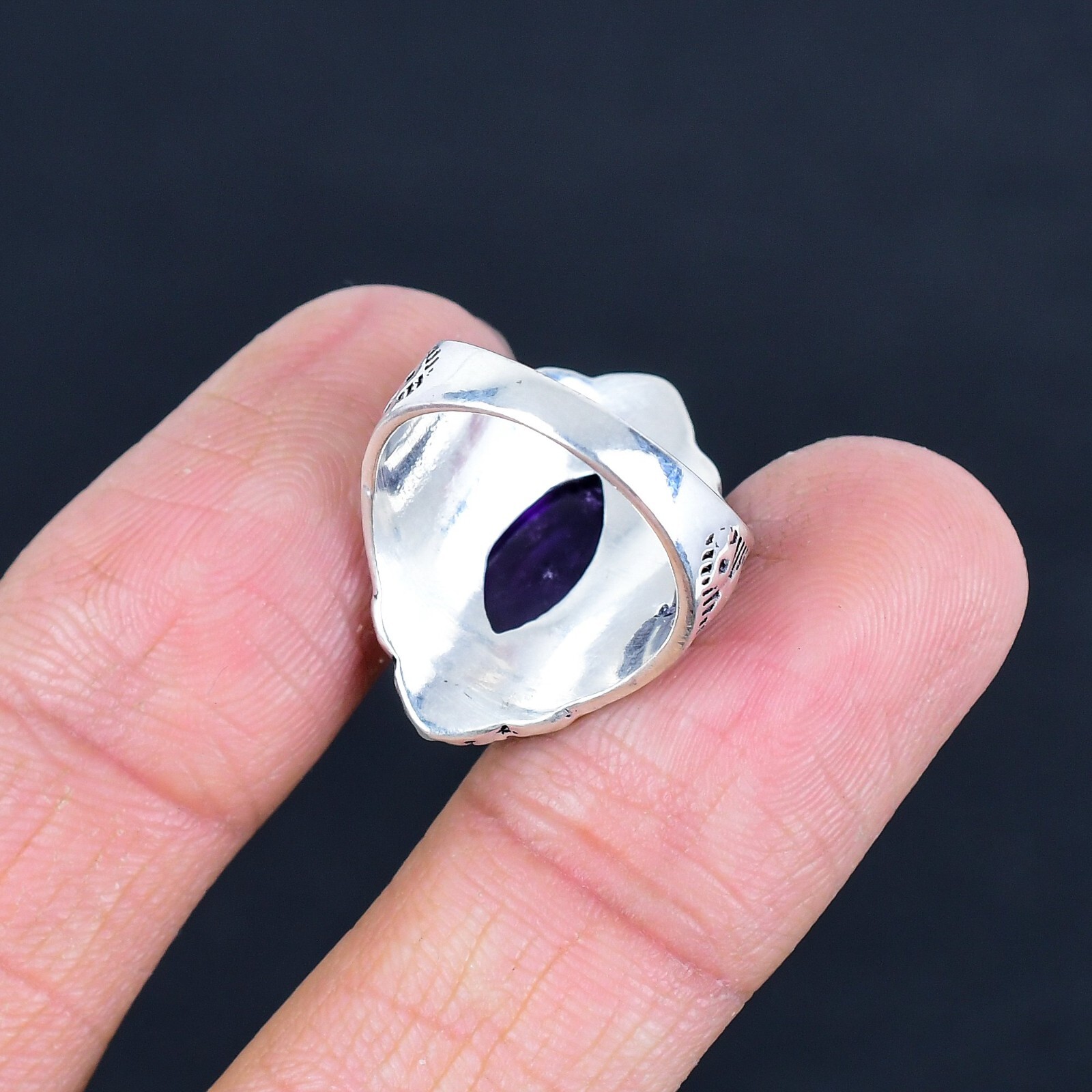 African Amethyst Gemstone 925 Sterling Silver Handmade Stylish Ring Jewelry