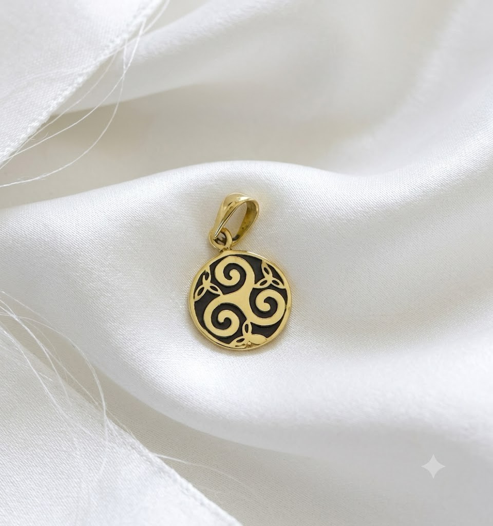 New Trinity Spiral 92.5 Sterling Silver Brass Charm Necklace Pendant Jewelry