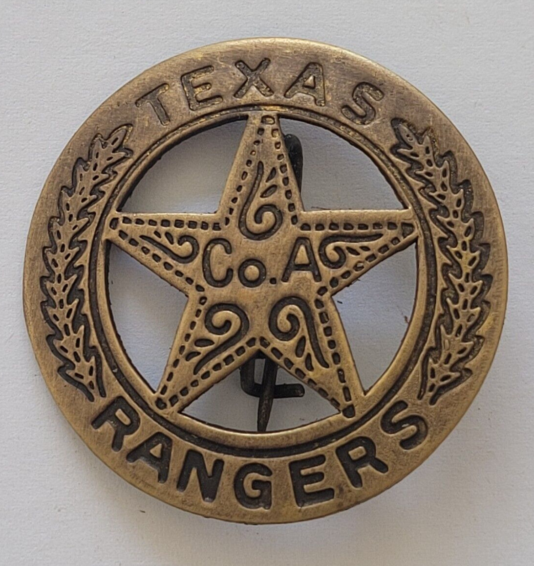 Replica Solid Brass Texas Rangers Company A Badge – Novelty Western Badge