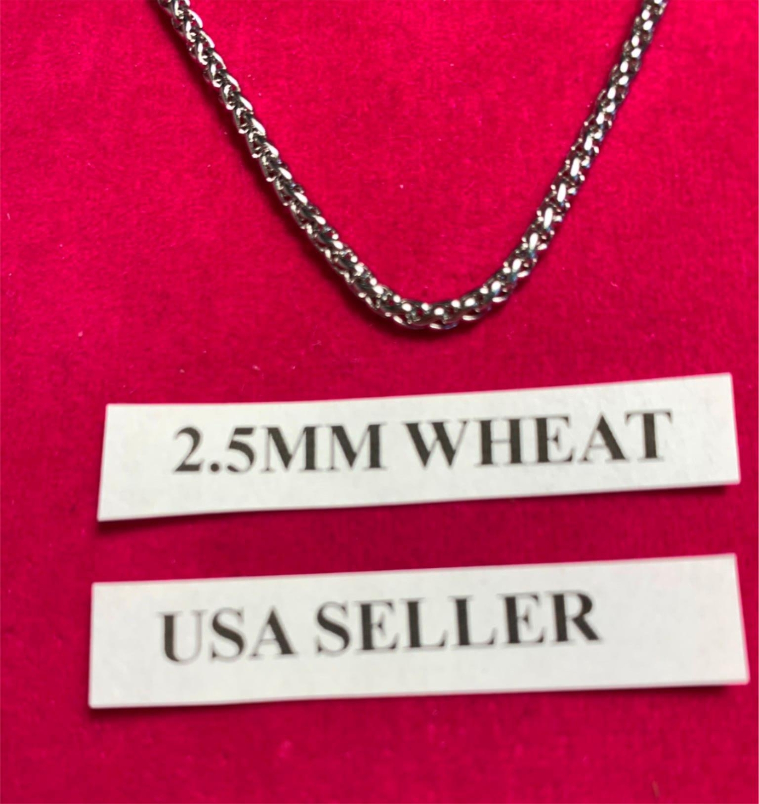 22″ 2.5mm STAINLESS STEEL SILVER BRAIDED WHEAT ROPE NECKLACE CHAIN USA SELLER