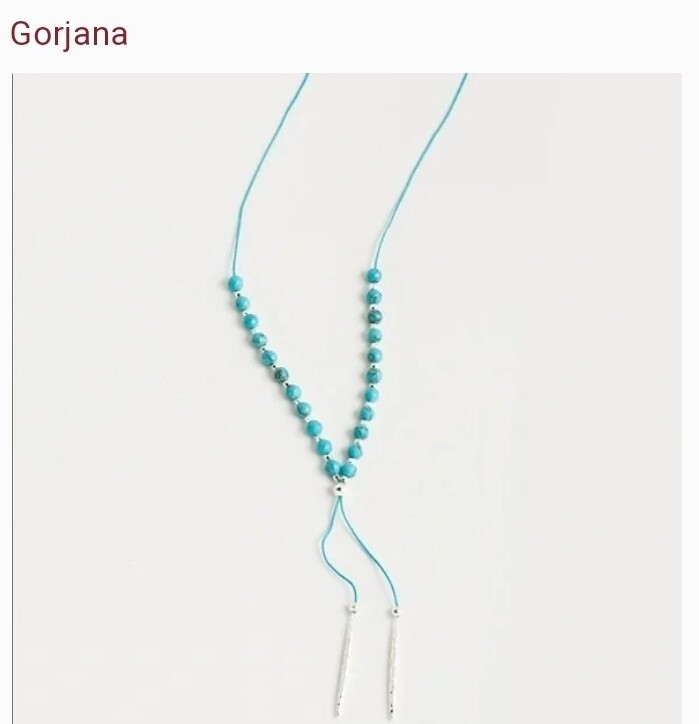 New! $88 GORJANA Power Gemstone Convertible Necklace Turquoise/Silver