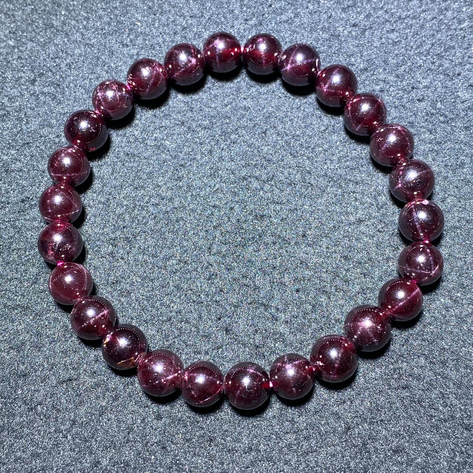 7.8mm Natural Red Starlight Garnet Crystal Beads Bracelet AAAA 1490
