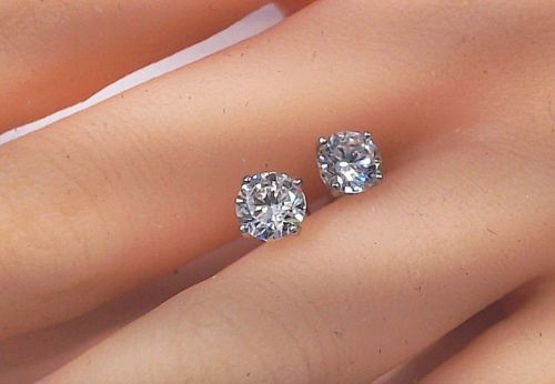 0.50 Ct Stud Earrings Simulated Diamond Solitaire Earrings 14k White Gold Plated