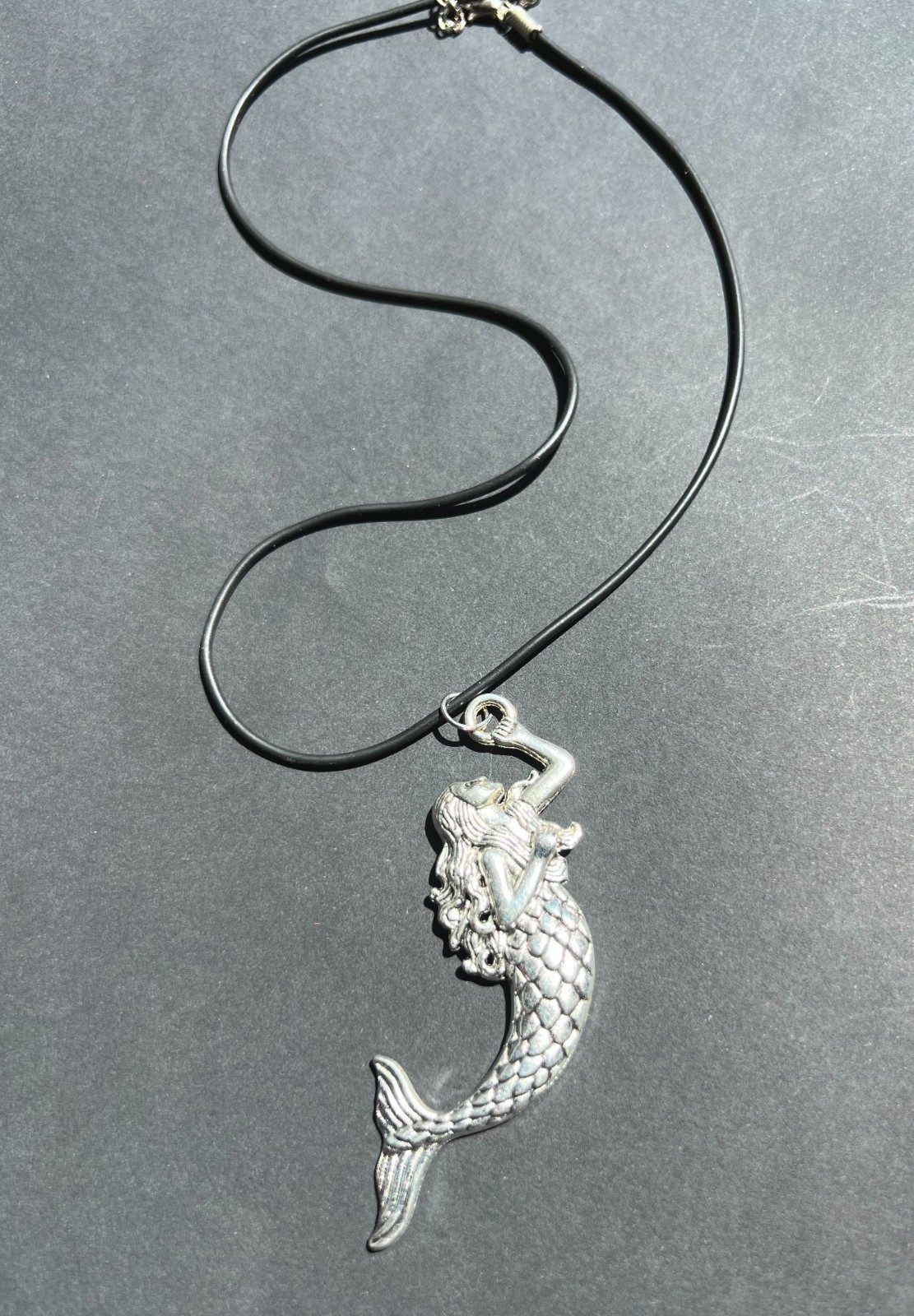 Big Mermaid Pendant Necklace Quirky Alt Gothic Mythology NEW
