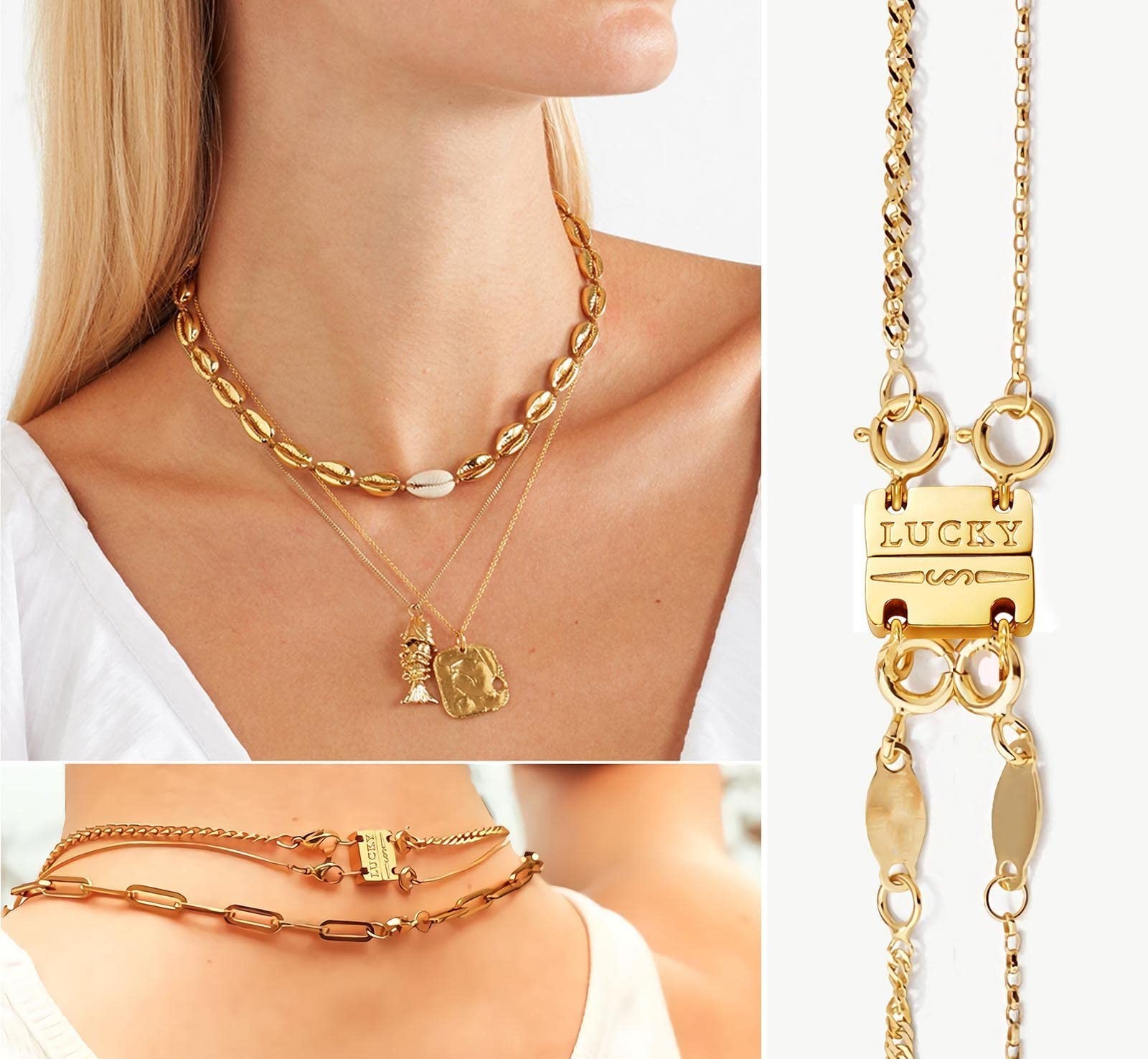 18K Gold & Silver Layering Necklace Clasps – Strong Multiple Clasps for Jewelry