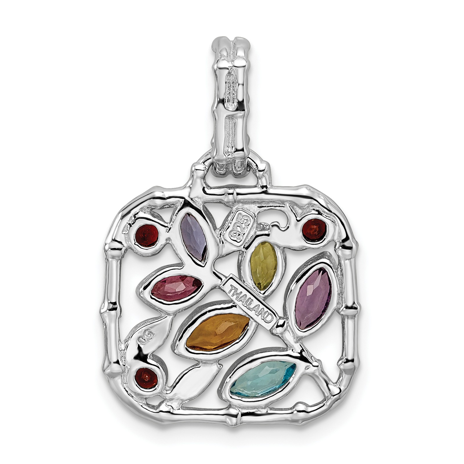 Silver Multi Gemstone Pendant QP4555RB
