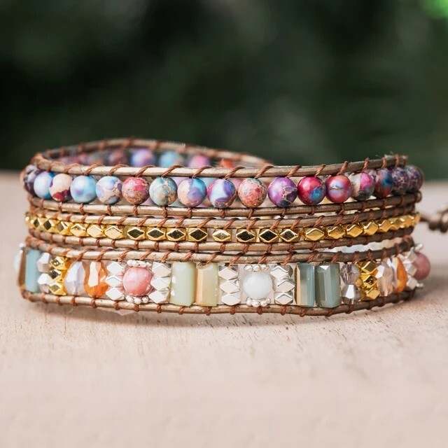 Sea Sediment Jasper Women Healing Meditation Chakra Yoga Handmade Bracelet Gifts