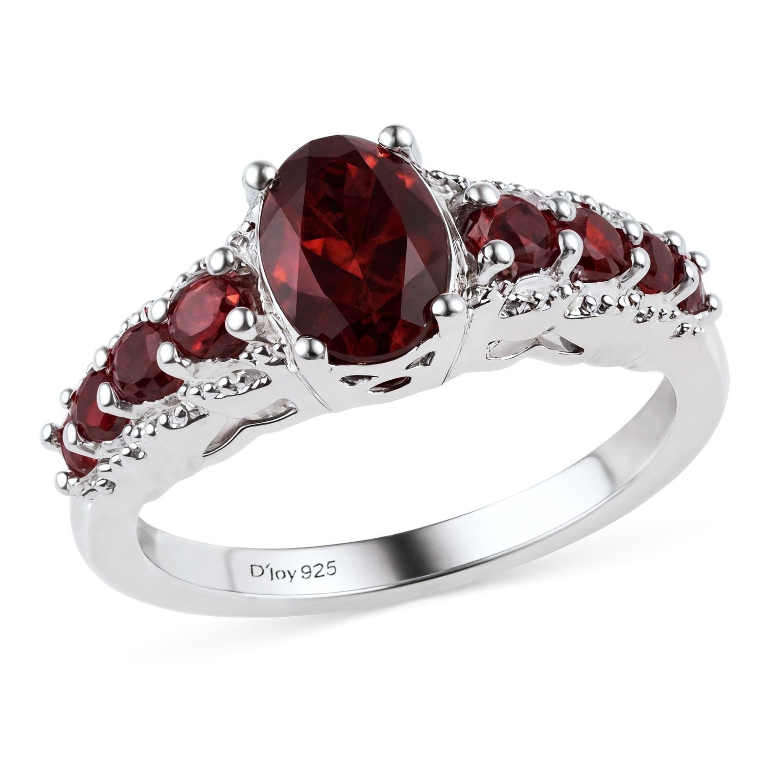 Garnet 1.40 ctw Ring in Sterling Silver Size 7.0