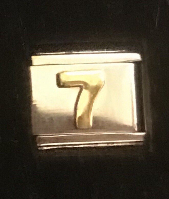 Number 7 Seven Italian Charm Enamel Link 9MM K47 1 Italian Charm