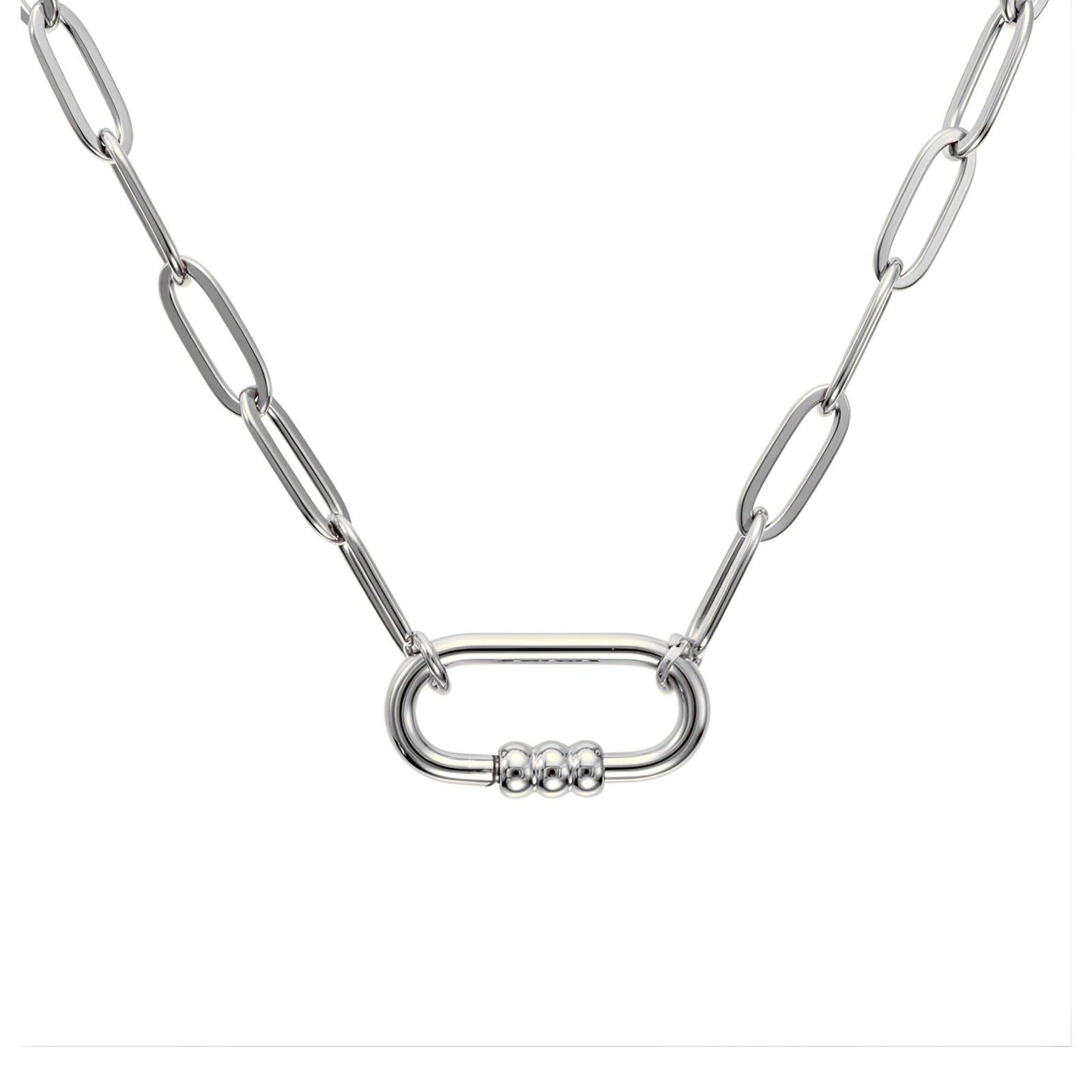 Carabiner Charm Holder Necklace for Women by Ginger Lyne 18KT Gold Plated Sta…