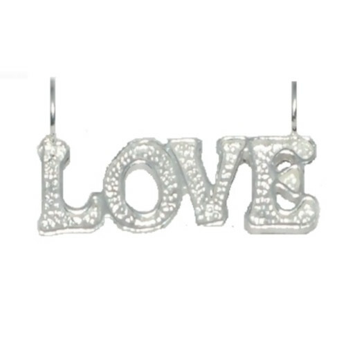 Sterling Silver LOVE Letters 1-3/4″ Pendant Chain Necklace