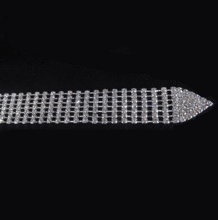 Women Girl Full Rhinestone Crystal Bling Bow Tie Necktie Choker Collar Necklace