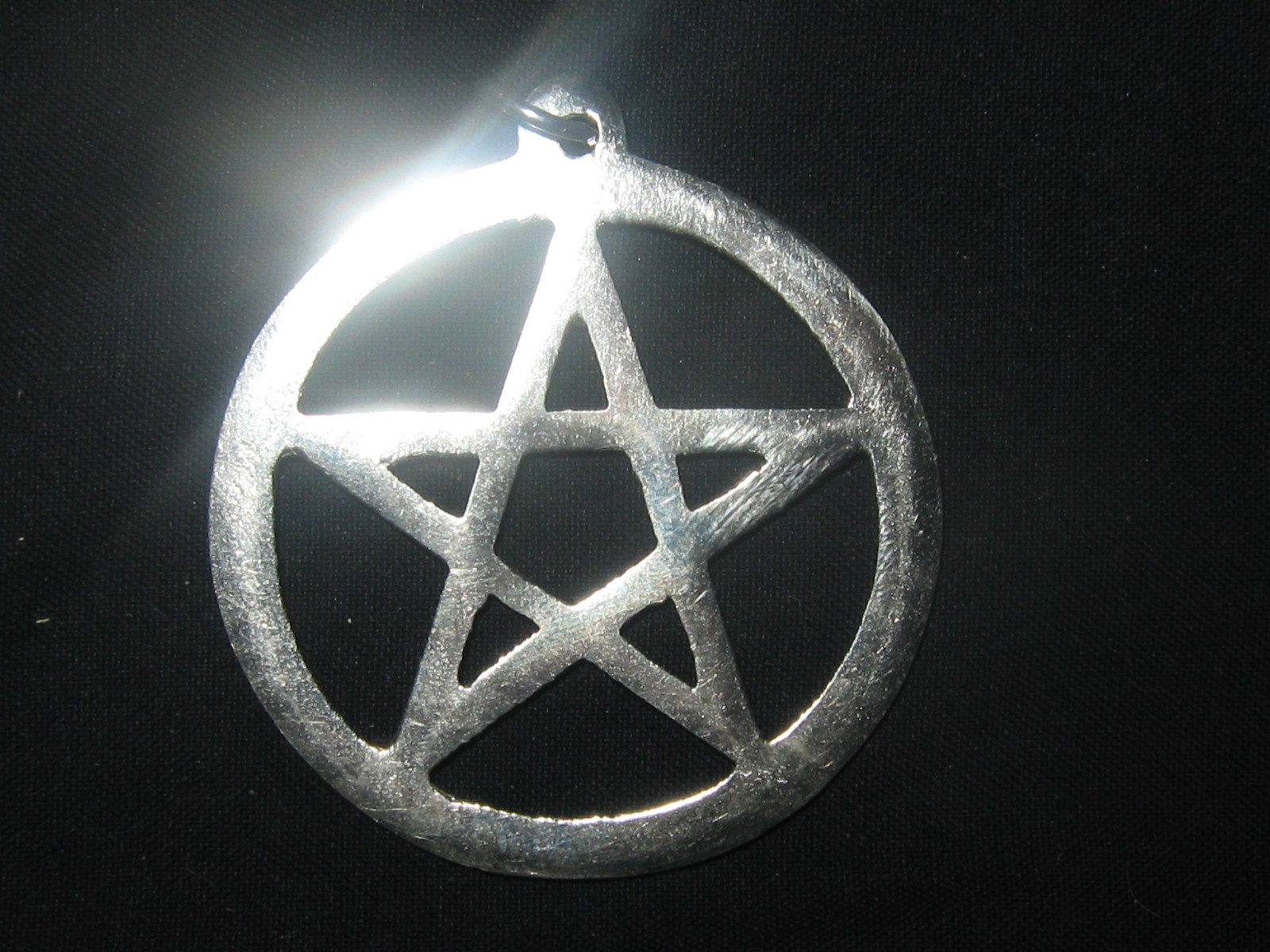 LARGE SILVER 40MM PAGAN PENTAGRAM WICCAN 5 POINTED STAR PENDANT CHARM NECKLACE